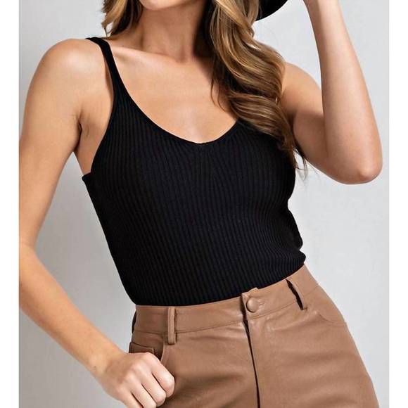 NEW EE:SOME knit crop tank in black - Picture 2 of 3